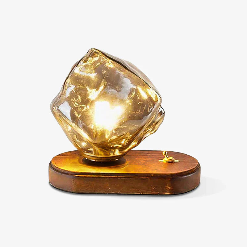 Glazen tafellamp van ijssteen