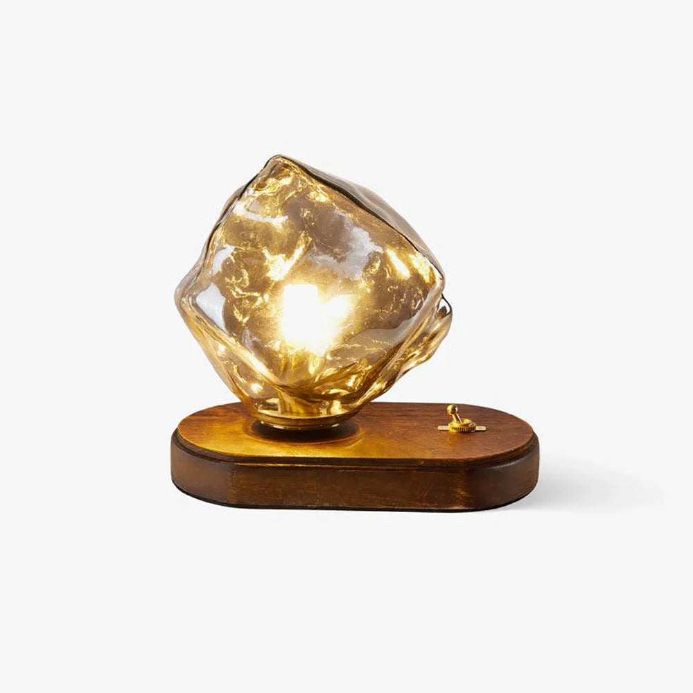 Glazen tafellamp van ijssteen
