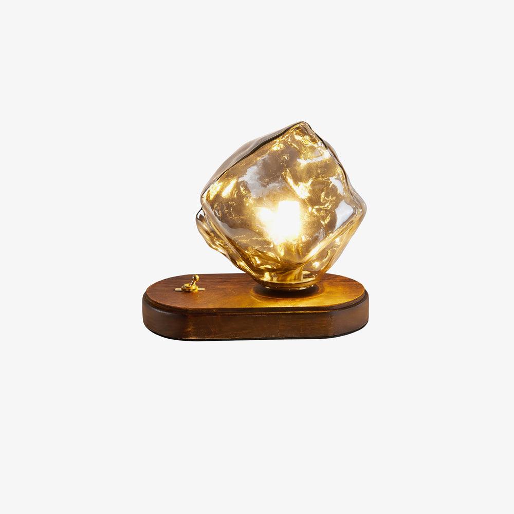 Glazen tafellamp van ijssteen