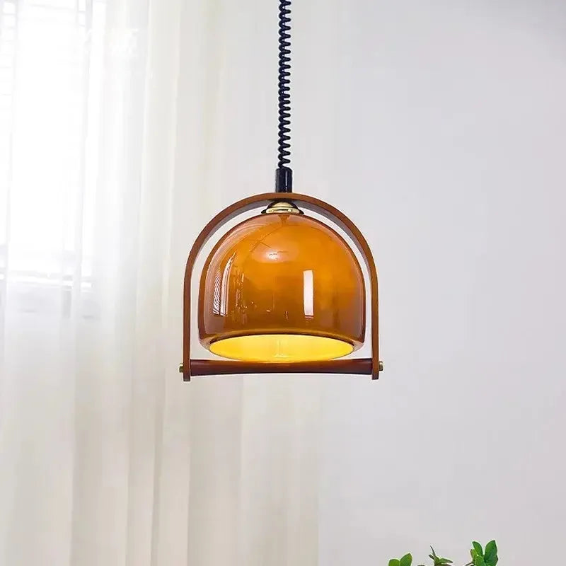 Vintage bauhaus houten hanglampen