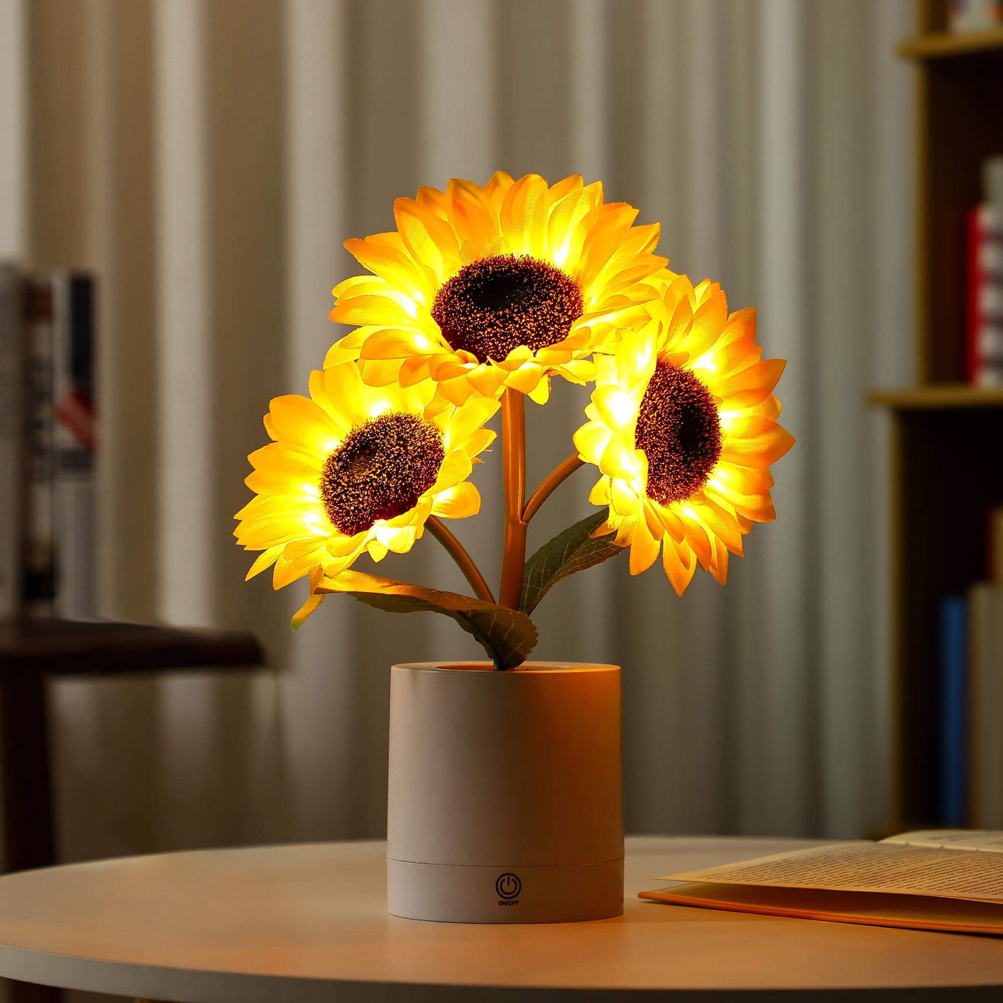 Glinsterende zonnebloemlamp