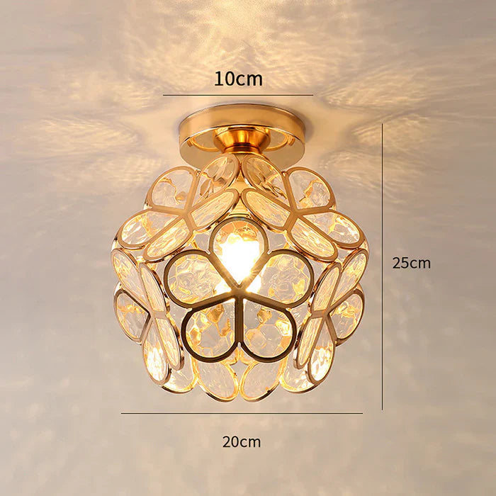 Design glazen plafondverlichting in bloemstijl