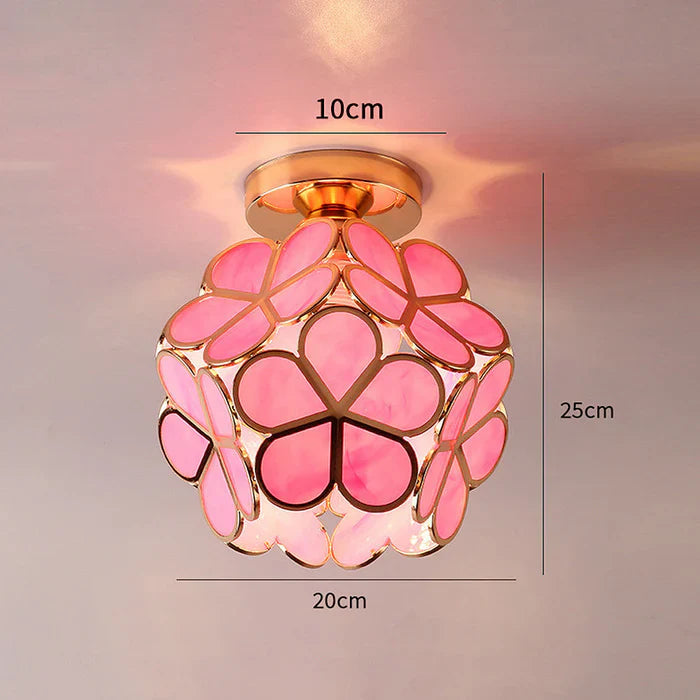 Design glazen plafondverlichting in bloemstijl