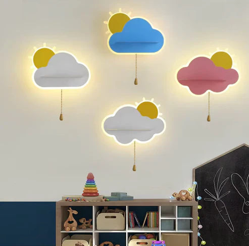CloudLumi | LED wandlamp voor jongens en meisjes in de kinderkamer | Wandlamp met wolkendesign