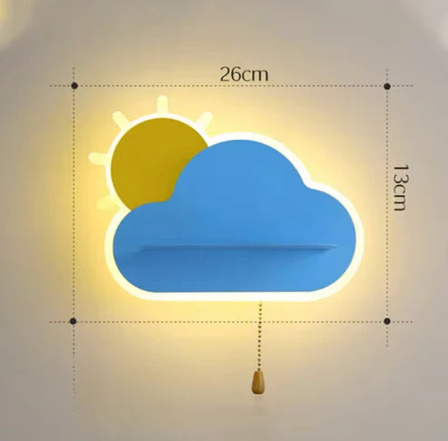 CloudLumi | LED wandlamp voor jongens en meisjes in de kinderkamer | Wandlamp met wolkendesign