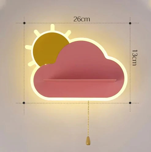 CloudLumi | LED wandlamp voor jongens en meisjes in de kinderkamer | Wandlamp met wolkendesign