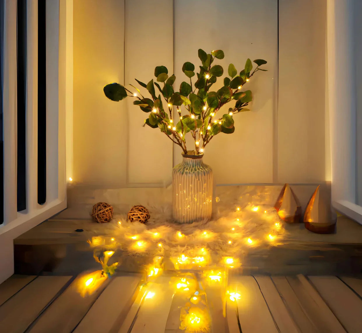 Kerstverlichting olijftak - magische kerstverlichting in olijftak-design