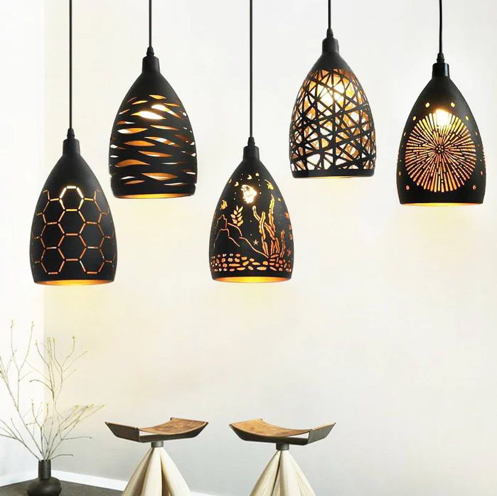 Besson hanglampen van metaal met patroon