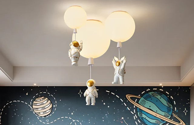 Astronova | Moderne LED-plafondlamp met maan- en astronautendesign
