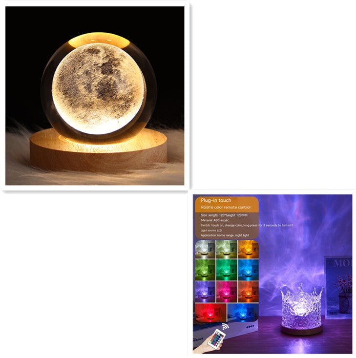 LED-wellen-projektionslampe – RGB, dimmbare tischlampe mit 16 farben