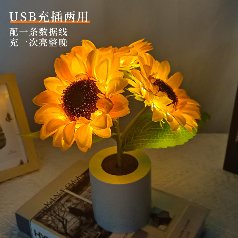 Glinsterende zonnebloemlamp