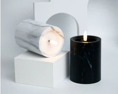 Candlylight | set van 3 led marmeren kaarslampen
