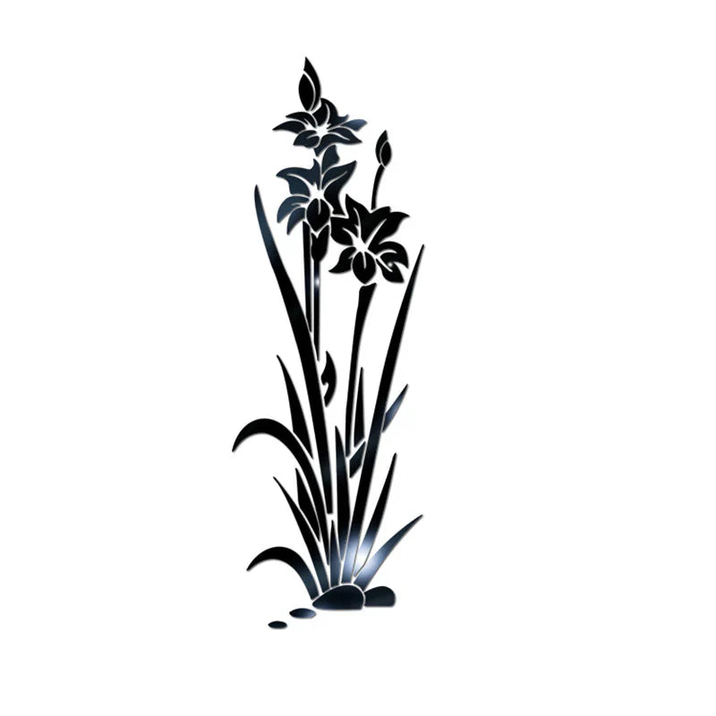 3D muursticker bloem kristal gras
