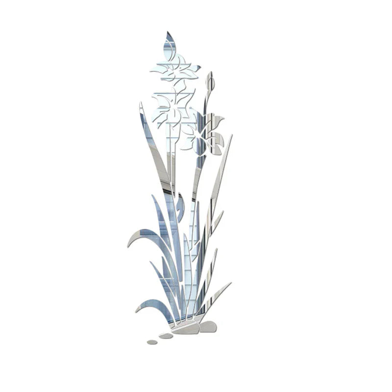 3D muursticker bloem kristal gras