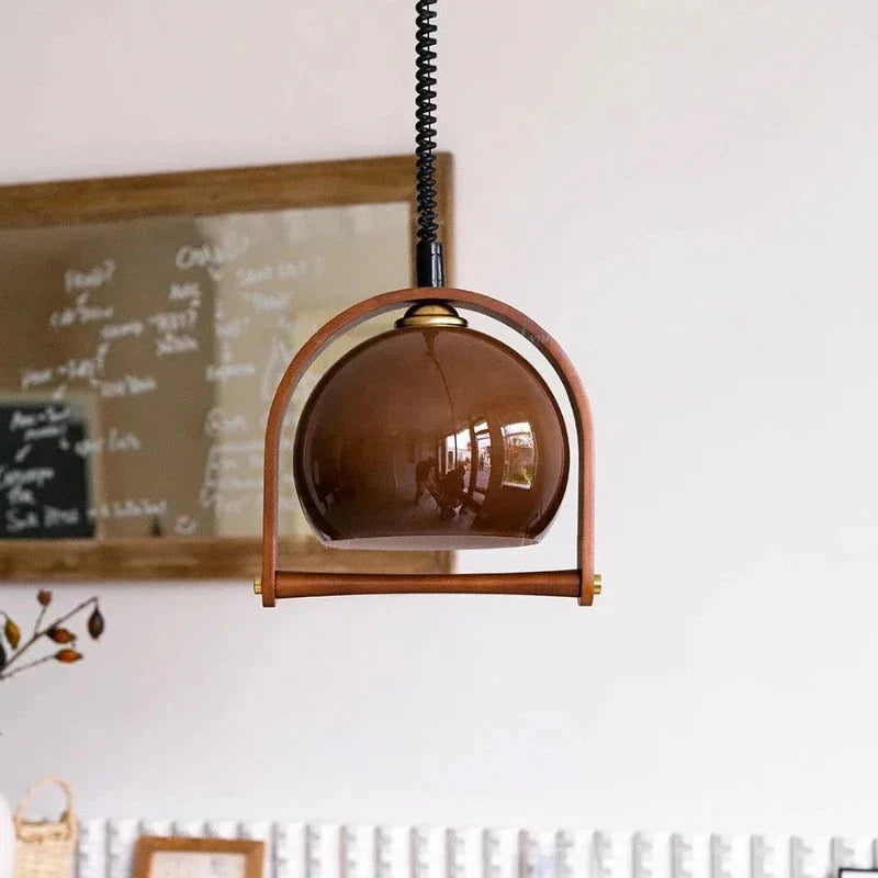 Vintage bauhaus houten hanglampen