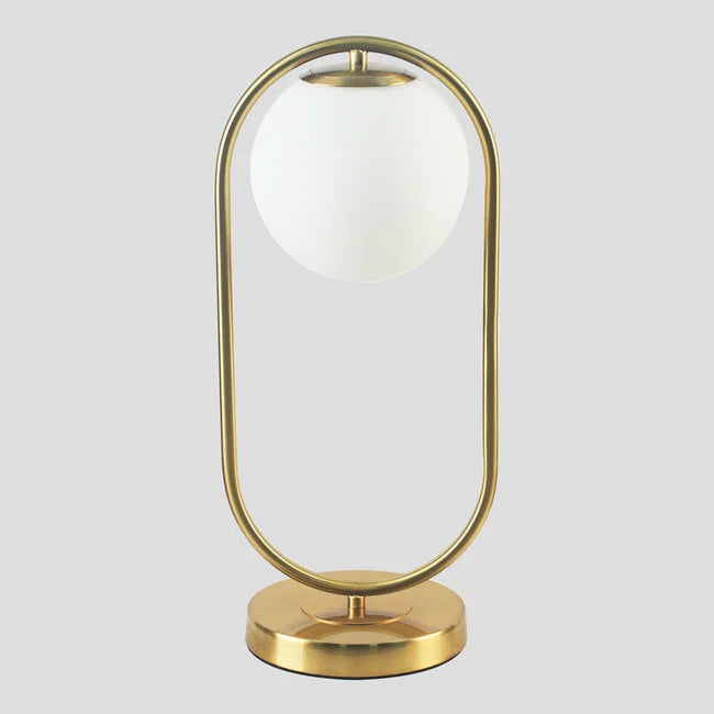 Gouden design tafellamp met matglas - gene