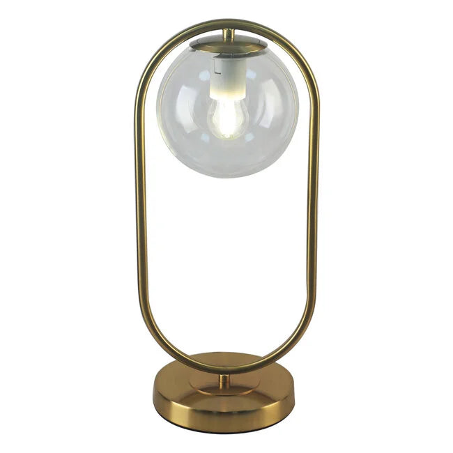 Gouden design tafellamp met matglas - gene