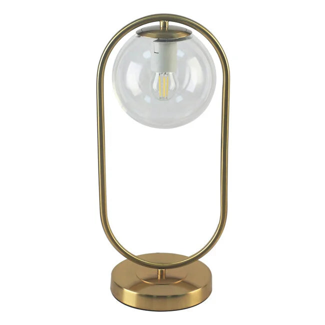Gouden design tafellamp met matglas - gene