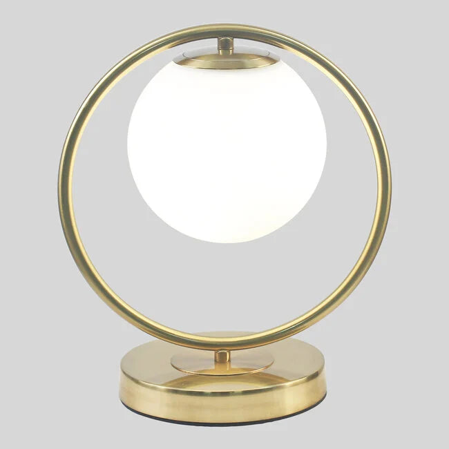 Gouden design tafellamp met matglas - gene
