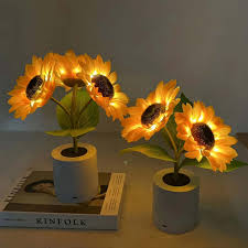 Glinsterende zonnebloemlamp