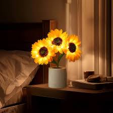 Glinsterende zonnebloemlamp