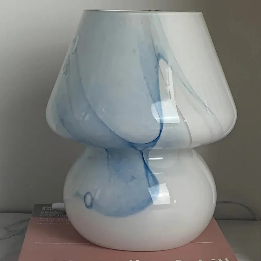 Glazen paddestoellamp - Vintage LED-verlichting voor slaapkamer en huisdecoratie