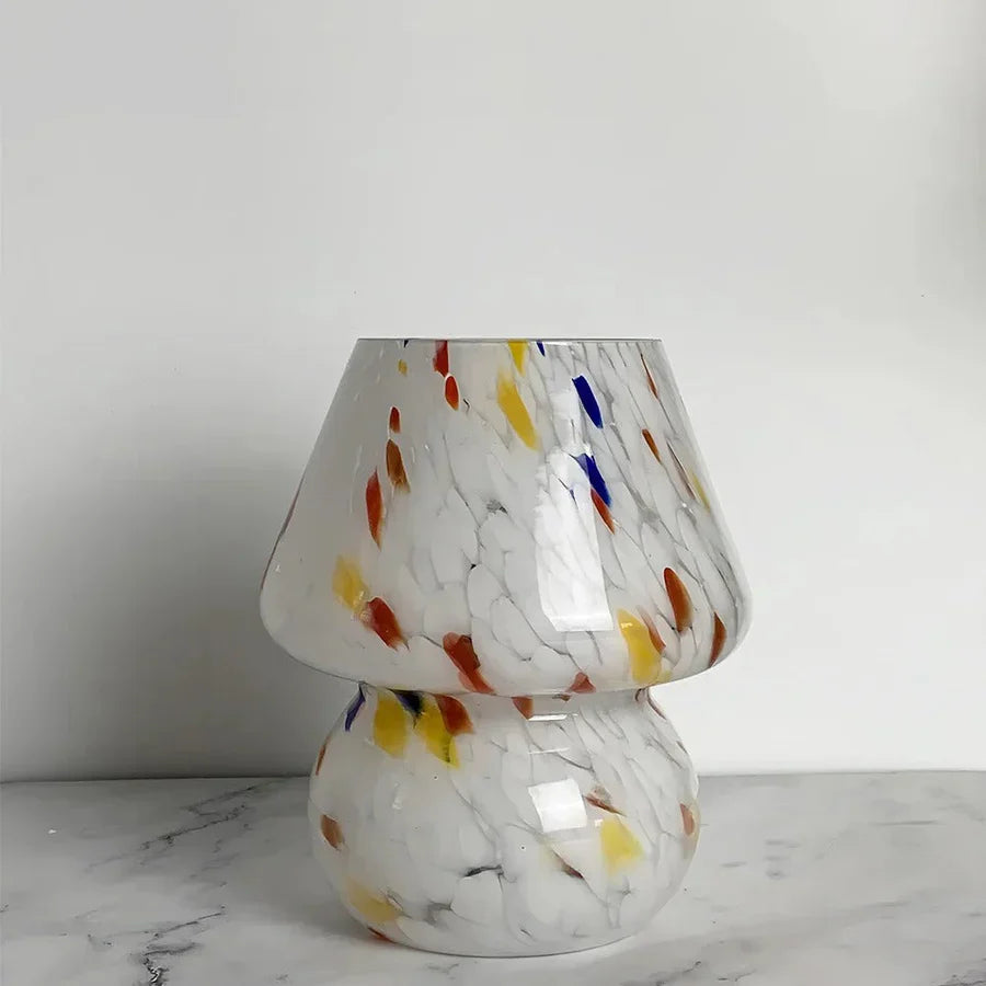 Glazen paddestoellamp - Vintage LED-verlichting voor slaapkamer en huisdecoratie