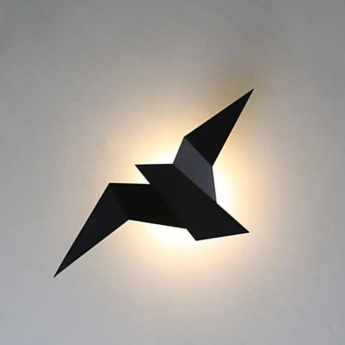 Creatief - ijzeren wandlamp in de vorm van een vogel