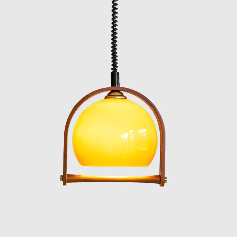 Vintage bauhaus houten hanglampen