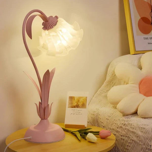 Vintage verstelbare bloemen tafellamp
