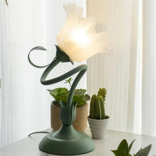 Vintage verstelbare bloemen tafellamp