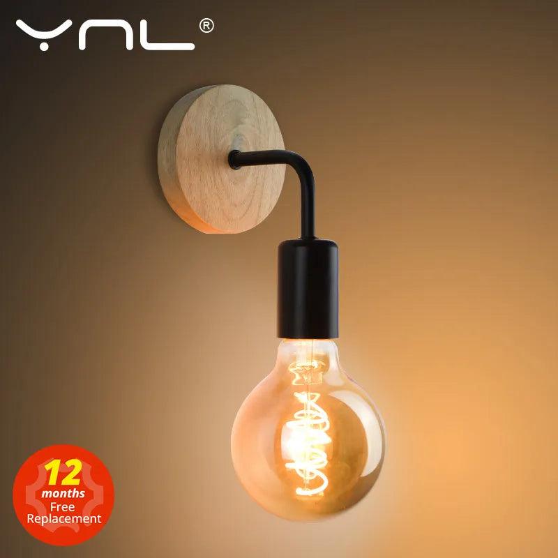 Houten wandlamp