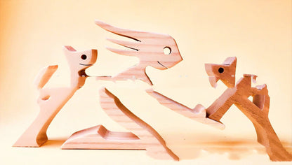 Houten puppy's Scandinavische decoratie