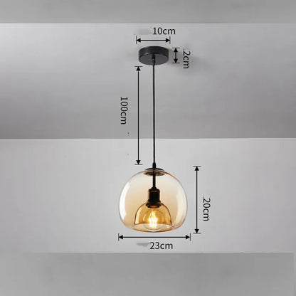 Handgeblazen glazen plafondlamp