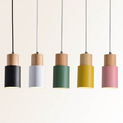 Nordic macaron cilinder aluminium 1-lichts enkele LED hanglamp