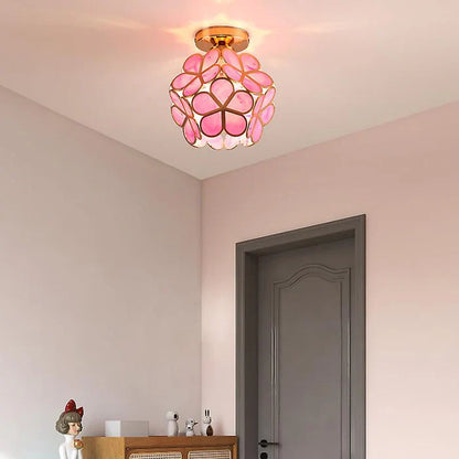 Design glazen plafondverlichting in bloemstijl