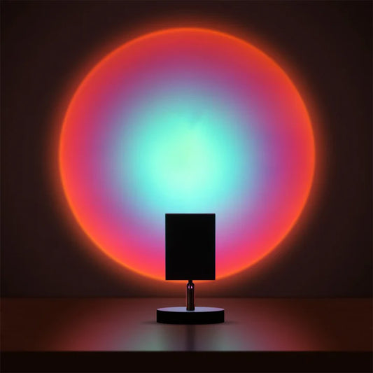 GlowBright - retro tafellamp met zonsondergangmotief