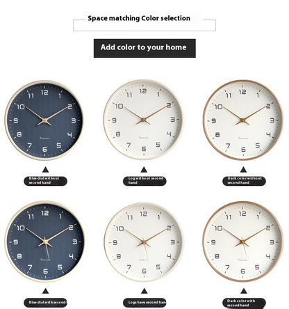 EleQuartz clock - ronde wandklok - noordse houten wandklok