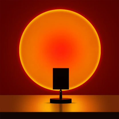 GlowBright - retro tafellamp met zonsondergangmotief