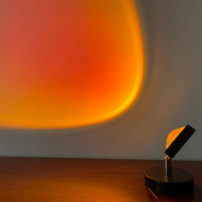 GlowBright - retro tafellamp met zonsondergangmotief