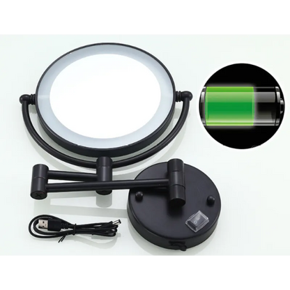Gouden oplaadbare led vergrotende spiegel voor make-up en badkamer