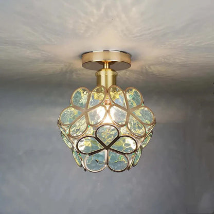 Design glazen plafondverlichting in bloemstijl
