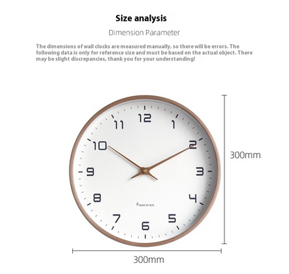 EleQuartz clock - ronde wandklok - noordse houten wandklok