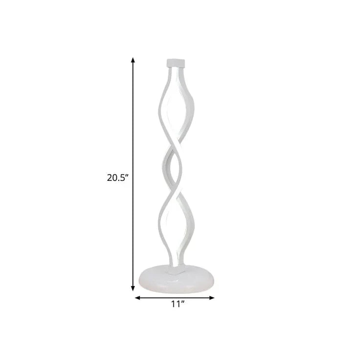 Lichte elegantie - witte spiraalvormige led-tafellamp