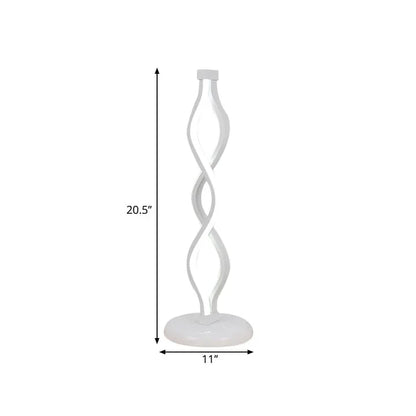 Lichte elegantie - witte spiraalvormige led-tafellamp