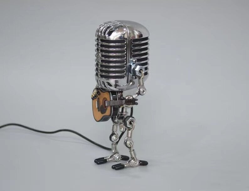 – Vintage netall microfoon robot bureaulamp