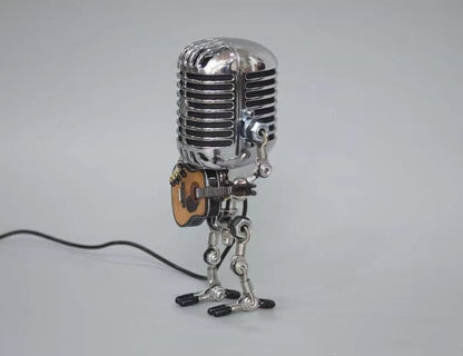 – Vintage netall microfoon robot bureaulamp