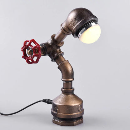 Glowbot - messing steampunk robotlamp met duimschakelaar