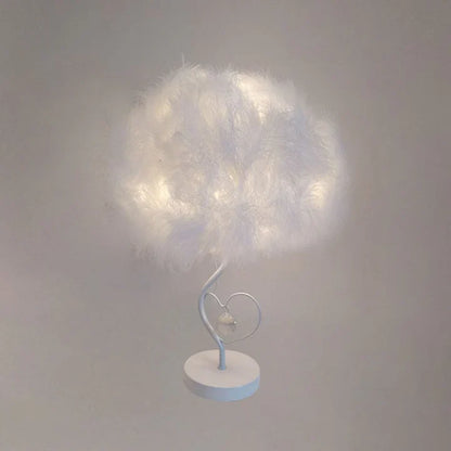 EvoGlow - Scandinavische tafellamp met verenwolk