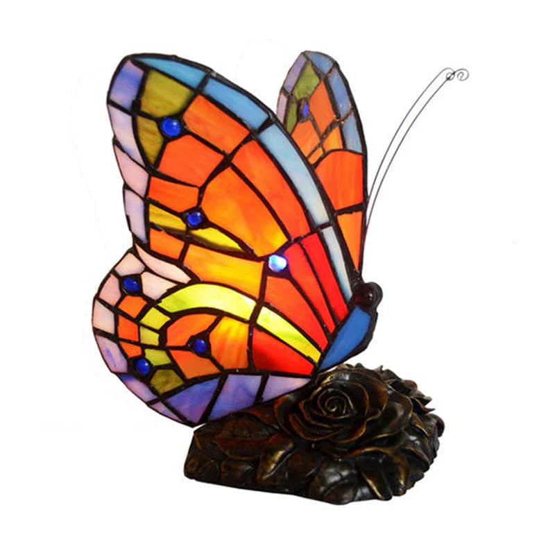 EleganteLicht - elegante tafellamp met vlinderkap en rozenvoet